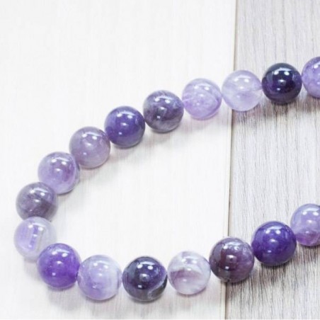 Collar amatista reconstituido Plata de Ley 925