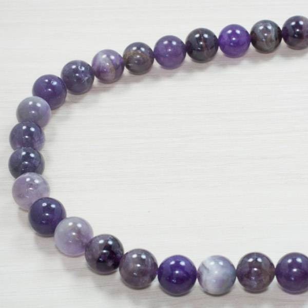 Collar amatista reconstituido Plata de Ley 925