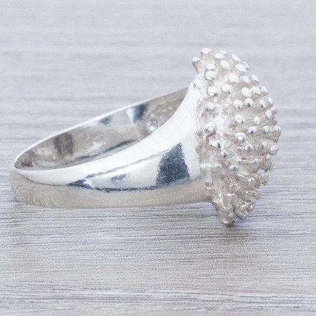 Anillo erizo oval Plata de Ley 925