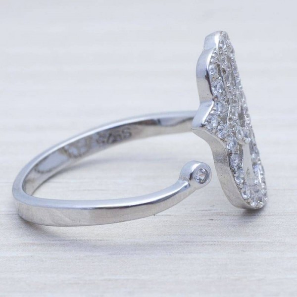 Anillo con circonita mano calada Plata de Ley 925