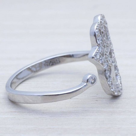 Anillo con circonita mano calada Plata de Ley 925