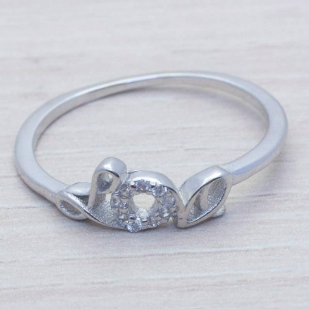 Anillo love amor con circonita Plata de Ley 925