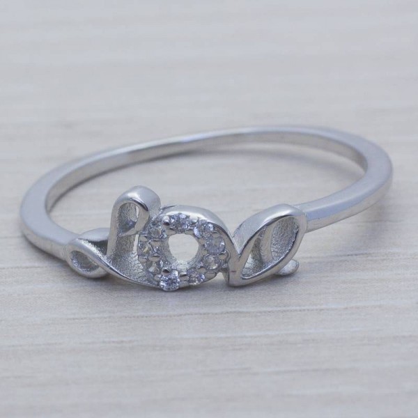 Anillo love amor con circonita Plata de Ley 925