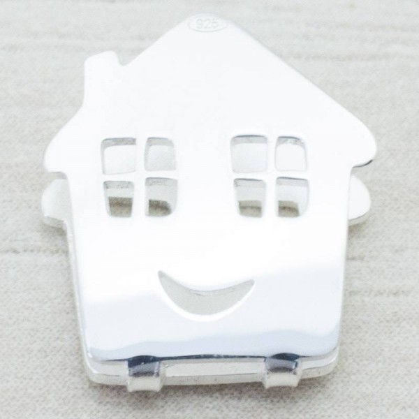 Entrepieza casita Plata lisa de Ley 925