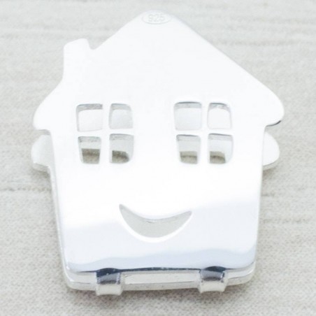 Entrepieza casita Plata lisa de Ley 925