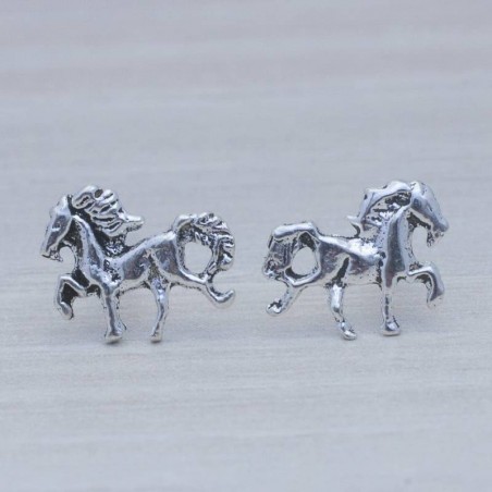 Mini pendientes caballo pequeño Plata de Ley 925