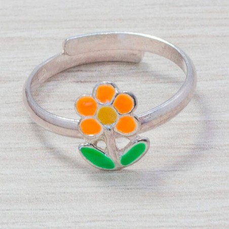 Anillo esmaltado flor Plata de Ley 925