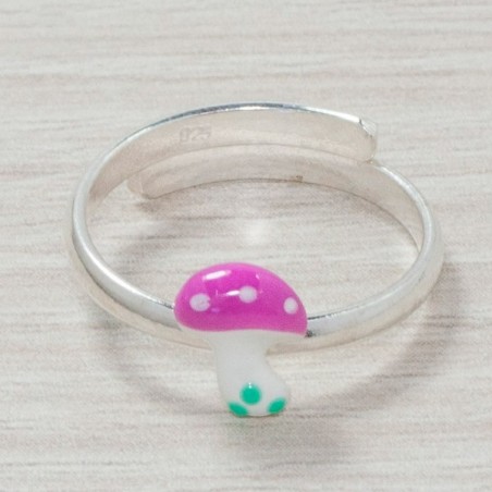 Anillo hongo esmaltado Plata de Ley 925