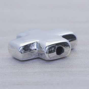 Abalorio entrepieza cruz pasante Plata de Ley 925 2