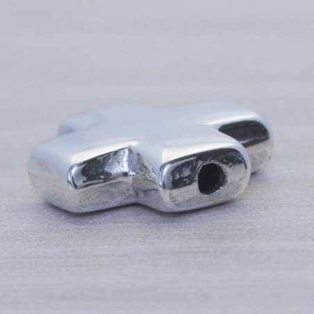 Abalorio entrepieza cruz pasante Plata de Ley 925