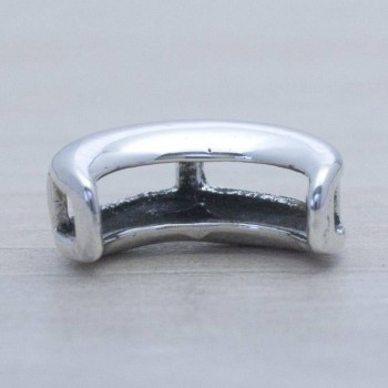 Abalorio entrepieza luna pasante Plata de Ley 925 2