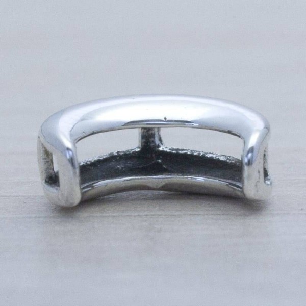 Abalorio entrepieza luna pasante Plata de Ley 925