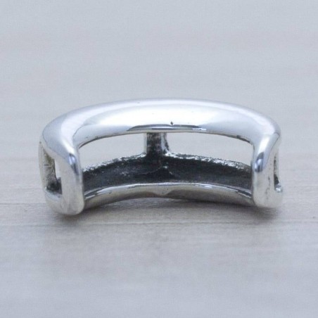 Abalorio entrepieza luna pasante Plata de Ley 925