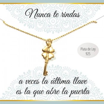 Collar con mensaje llave de la Suerte