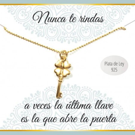 Collar con mensaje llave de la Suerte
