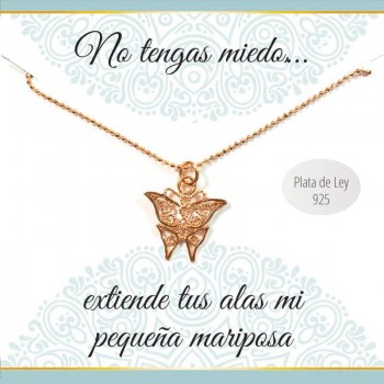 Collar con mensaje mariposa