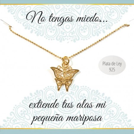 Collar con mensaje mariposa
