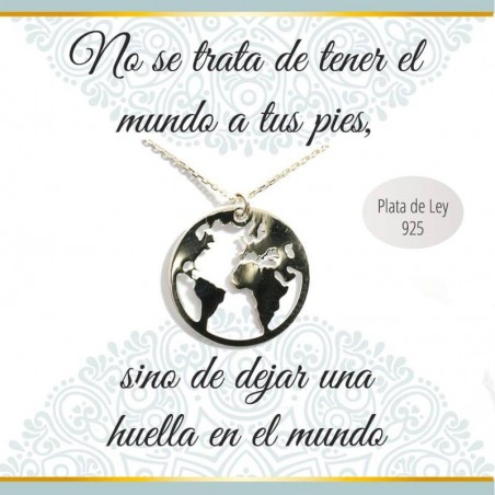 Collar con mensaje mundo