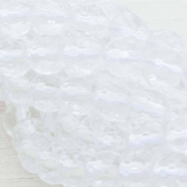 Cuarzo blanco facetado tira de 40 cm