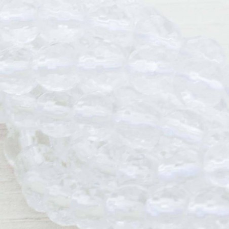 Cuarzo blanco facetado tira de 40 cm